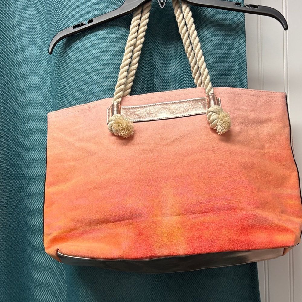 Victoria's Secret Coral and Peach Tote Bag - Picture 3 of 5